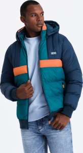 Kurtka męska Ombre Sportowa kolorowa kurtka męska w stylu retro granatowo-pomarańczowa V3 OM-JALP-0175 M 3