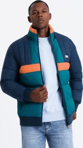 Kurtka męska Ombre Sportowa kolorowa kurtka męska w stylu retro granatowo-pomarańczowa V3 OM-JALP-0175 M 4