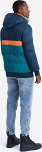 Kurtka męska Ombre Sportowa kolorowa kurtka męska w stylu retro granatowo-pomarańczowa V3 OM-JALP-0175 M 6