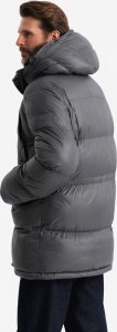 Kurtka męska Ombre Długa kurtka męska puffer z zapinanymi kieszeniami  grafitowa V1 OM-JALJ-0186 XL 6