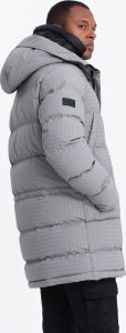 Kurtka męska Ombre Długa męska kurtka parka ze strukturalnej tkaniny  szara V2 OM-JALJ-0201 M 6