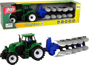 LeanToys Zielony Traktor z Pługiem Farma LEAN Toys 1