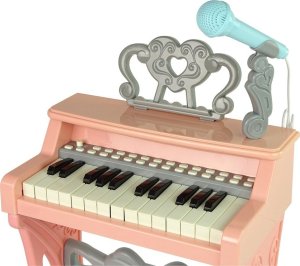LeanToys Elektryczne Pianinko Organy Różowe z Krzesłem 25 Klawiszy LEAN Toys 3