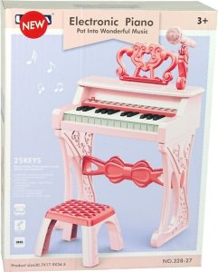 LeanToys Elektryczne Pianinko Organy Różowe z Krzesłem 25 Klawiszy LEAN Toys 6