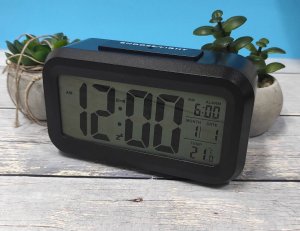 Perfect Budzik Perfect 13701 czarny termometr automatyczne podświetlenie . 2