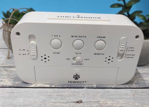 Perfect Budzik Perfect 13701 biały termometr automatyczne podświetlenie . 6