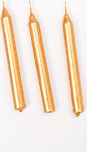 Kaemingk Zestaw 22 złotych świec obiadowych woskowych dekoracyjnych 10,5cm 2