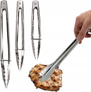 VERGIONIC Zestaw szczypce kuchenne grillowe stalowe 3 szt. różne rozmiary 3