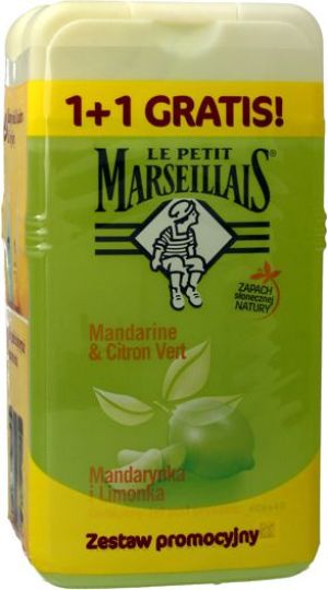 Le Petit Marseillais Żel pod prysznic Mandarynka i Limonka 1+1 gratis (250mlx2) 1