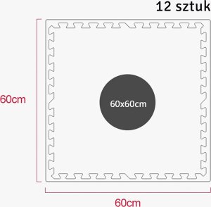 ATL FT57A Mata puzzle 60x60 do siłowni z      krawędzią 4