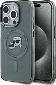 Karl Lagerfeld Karl Lagerfeld KLHMP15LHLSKCK iPhone 15 Pro 6.1" black/black hardcase IML Metal Karl&Choupette Head MagSafe 1