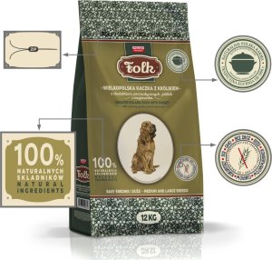 Folk Karma sucha dla psa FOLK M&L Wielkopolska kaczka z królikiem z dodatkiem jabłek i majeranku 12 kg 2