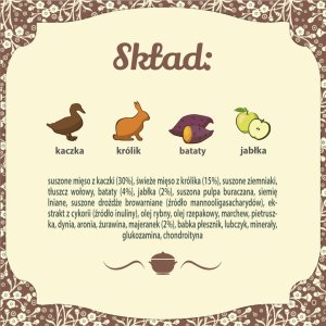 Folk Karma sucha dla psa FOLK M&L Wielkopolska kaczka z królikiem z dodatkiem jabłek i majeranku 12 kg 5