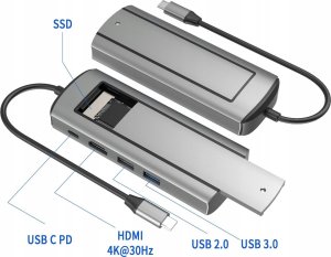 HUB USB Bounn Hub kieszeÅ dysku 6w1 sata 2