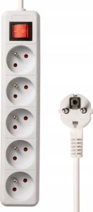 Listwa zasilająca Bounn BOUNN listwa zasilajÄca antyprzepiÄciowa 5 gniazd 1,5 m biaÅa 16A 2