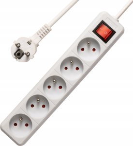 Listwa zasilająca Bounn BOUNN listwa zasilajÄca antyprzepiÄciowa 5 gniazd 1,5 m biaÅa 16A 3