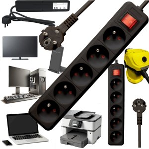 Listwa zasilająca Bounn przeciwprzepięciowa 5 gniazd 5 m czarna (BLZ-5-BL) 2