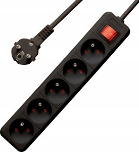 Listwa zasilająca Bounn przeciwprzepięciowa 5 gniazd 5 m czarna (BLZ-5-BL) 3