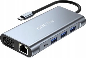 Stacja/replikator Bounn Bounn Adapter 11w1 TypeC to HDMI (4K@30Hz)+VGA+3.5mm Audio+RJ45(1000Mbps)+U 1