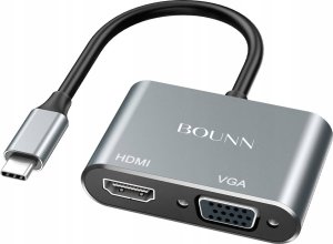 Stacja/replikator Bounn Adapter TYPE C/HDMI 4k 30hz+VGA 1