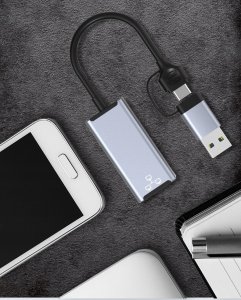 HUB USB Bounn Adapter USB/TYPE C Ethernet 1000Mbps 13