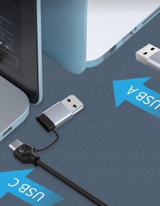 HUB USB Bounn Adapter USB/TYPE C Ethernet 1000Mbps 8