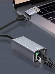 HUB USB Bounn Adapter USB/TYPE C Ethernet 1000Mbps 10