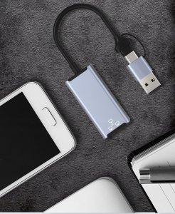 Karta sieciowa Bounn Adapter USB/TYPE C Ethernet 100Mbps 12