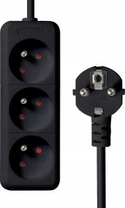 Listwa zasilająca Bounn BOUNN listwa zasilajÄca 3 gniazda 5 m czarna 16A 2