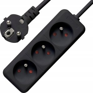 Listwa zasilająca Bounn BOUNN listwa zasilajÄca 3 gniazda 5 m czarna 16A 3