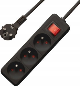 Listwa zasilająca Bounn przeciwprzepięciowa 3 gniazda 1.5 m czarna (BLZ-1-BL) 1