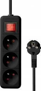 Listwa zasilająca Bounn przeciwprzepięciowa 3 gniazda 1.5 m czarna (BLZ-1-BL) 3