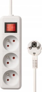 Listwa zasilająca Bounn przeciwprzepięciowa 3 gniazda 5 m biała (BLZ-3-WH) 2