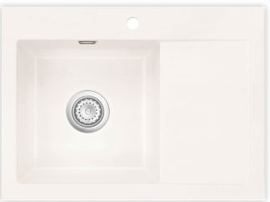 Zlewozmywak SYSTEMCERAM Systemceram Mera 70 Polar, zlewozmywak ceramiczny, korek manualny 1