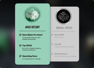 Akko AKKO Botany Switch, mechanisch, 5-Pin, linear, MX-Stem, 38g - 45 Stck 2