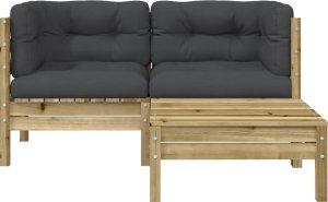 vidaXL Sofa ogrodowa z poduszkami i podnóżkiem, 2-osobowa 5