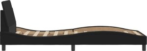 vidaXL Rama łóżka z zagłówkiem bez materaca, czarna, 80x200cm, tkaniną 5