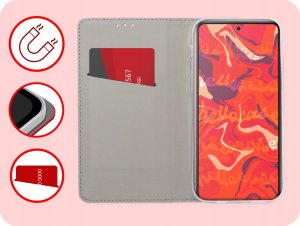 Hello Case ETUI Z KLAPKĄ DO Redmi Note 13 Pro 4G / Poco M6 Pro CZERWONE MAGNETYCZNE 3