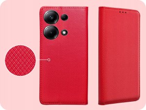 Hello Case ETUI Z KLAPKĄ DO Redmi Note 13 Pro 4G / Poco M6 Pro CZERWONE MAGNETYCZNE 4