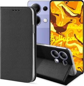 Hello Case ETUI Z KLAPKĄ DO Redmi Note 13 Pro 4G / Poco M6 Pro CZARNE MAGNETYCZNE CASE 1