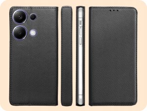 Hello Case ETUI Z KLAPKĄ DO Redmi Note 13 Pro 4G / Poco M6 Pro CZARNE MAGNETYCZNE CASE 6