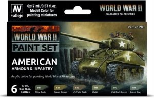 Vallejo Vallejo: 70.203 - Model Color - WWII American Armour & Infantry (6 x 18 ml) 1