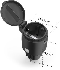 Hama GNIAZDO WIFI ZEWNĘTRZNE Z POMIAREM ZUŻYCIA ENERGII, 2300W, IP44, MATTER 8