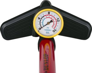 Dunlop POMPKA WARSZTATOWO  ROWEROWA DUNLOP 230 PSI (16Bar) Z MANOMETREM CZERWONY 4