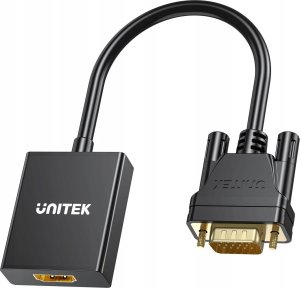 Adapter AV Unitek Unitek Adapter VGA na HDMI FullHD czarny 15cm 1