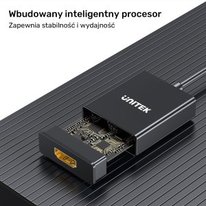 Adapter AV Unitek HDMI - D-Sub (VGA) czarny (V1112ABK01) 6
