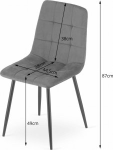 Leobert Krzesło KARA - jasny szary aksamit / nogi czarne x 3 3