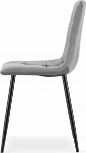 Leobert Krzesło KARA - jasny szary aksamit / nogi czarne x 3 4