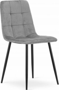 Leobert Krzesło KARA - jasny szary aksamit / nogi czarne x 2 2