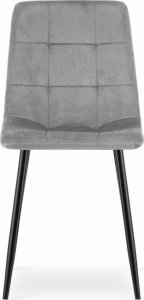 Leobert Krzesło KARA - jasny szary aksamit / nogi czarne x 2 3